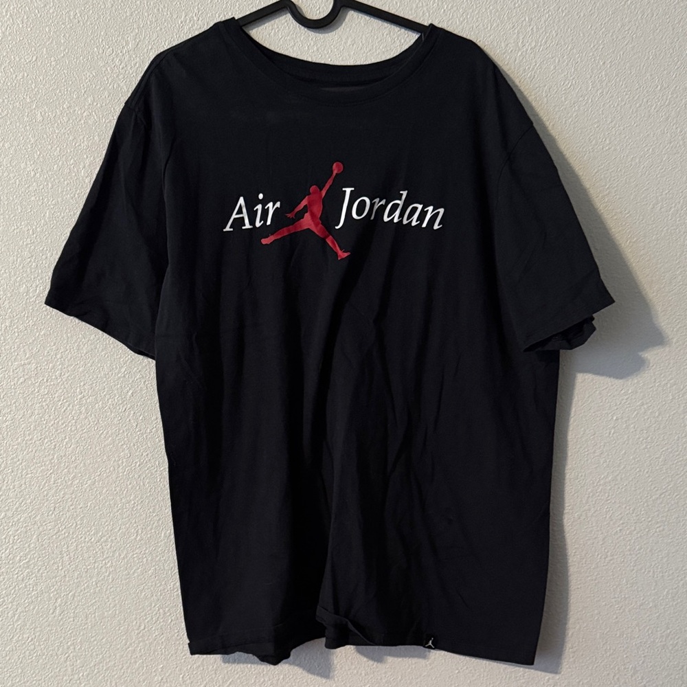 Jordan Air Black Tee with Red Logo